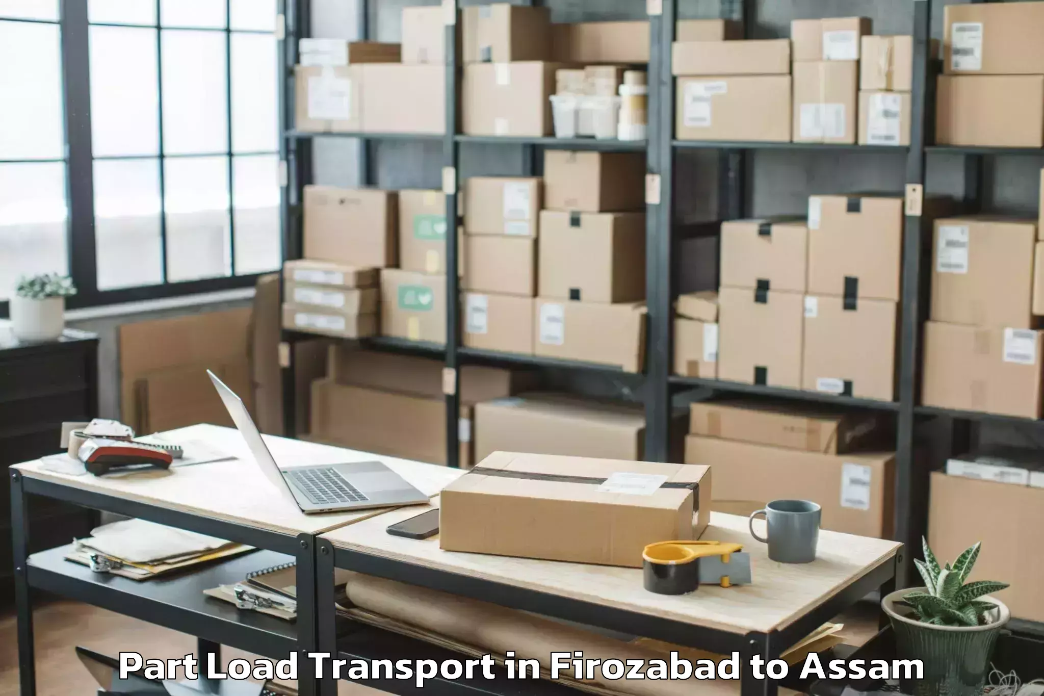 Reliable Firozabad to Marigaon Part Load Transport